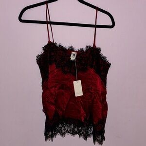 Brand new never been worn red Lacey blouse